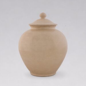 A creamy white-glazed stoneware jar and cover (Tang dynasty, AD 618-907)