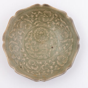 A ‘Yaozhou’ celadon foliate-shaped dish (Yuan:early Ming dynasty)